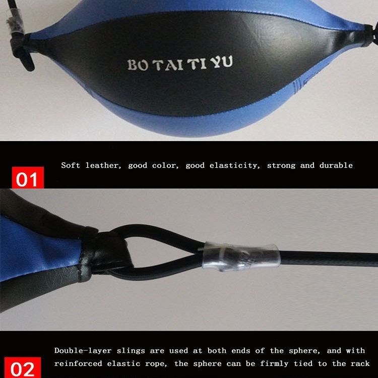 Pear-Shaped Suspended Boxing Training Ball, Blue Black, White Black