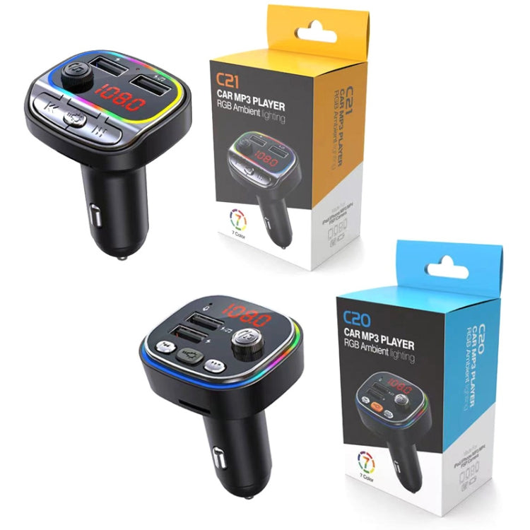 USB Car Bluetooth MP3 Music Player With Colorful Lights, C20, C21