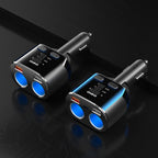 Ozio Car Charger Cigarette Lighter Conversion Plug USB Car Fast Flashing Charger, CL48Q Black, CL48Q Blue, CL48 PD Black, CL48 PD Blue