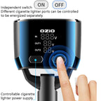 Ozio Car Charger Cigarette Lighter Conversion Plug USB Car Fast Flashing Charger, CL48Q Black, CL48Q Blue, CL48 PD Black, CL48 PD Blue