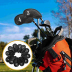 12 in 1 Golf Rod Hat Cover, Black Litchi, Red Tabby, Purple Tabby, White Small Crossgrain