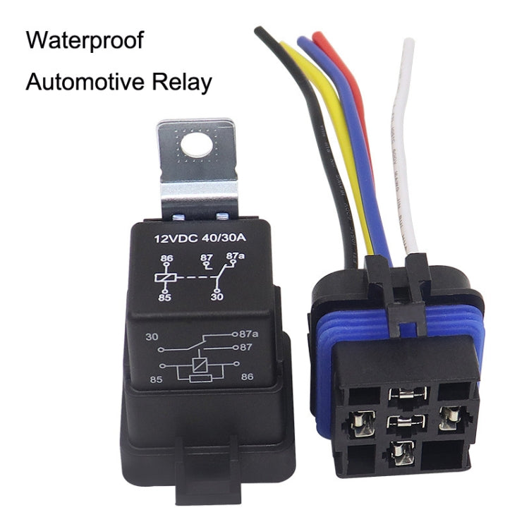 1040 5 Pin Waterproof Integrated Automotive Relay With Bracket, Rated voltage: 12V, 12V, 24V