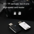 5 PCS FB FB-360 2 in 1 USB Computer Card Reader, White, Black