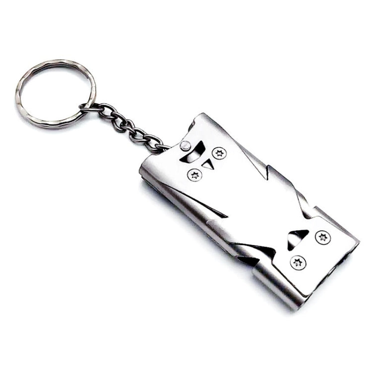 Outdoor High Decibel Stainless Steel Three-Tube Survival Rescue Whistle, Silver, Grey, Black, Colorful, Gold