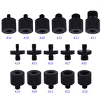 4 PCS Screw Adapter, A18 1/4 Female to M4 Male Screw, A19 1/4 Female to M5 Male  Screw, A20 1/4 Female to M6 Male  Screw, A21 1/4 Female to M8 Male  Screw, A22 1/4 Female to M10 Male  Screw, A23 1/4 Female to M12 Male  Screw, A24 1/4 Male to M4 Male Sc...