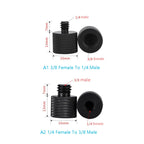 10 PCS Screw Adapter, 3/8 Female to 1/4 Male  Screw(Black), 3/8 Female to 1/4 Male  Screw(Blue), 3/8 Female to 1/4 Male  Screw(Red), 1/4 Female to 3/8 Male Screw (Black), 1/4 Female to 3/8 Male Screw (Blue), 1/4 Female to 3/8 Male Screw (Red)