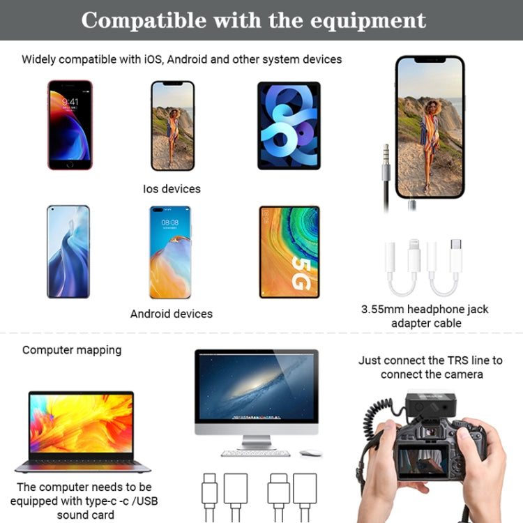 MAMEN KT-W1 Live Single-Reverse Camera Microphone, Specification:, 1 in 1, 2 in 1