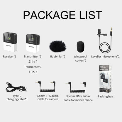 MAMEN KT-W1 Live Single-Reverse Camera Microphone, Specification:, 1 in 1, 2 in 1