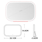 Car Sun Visor Makeup Mirror With LED Light, White, Pink
