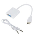 ZHQ008 HD HDMI To VGA Converter with Audio, White, Black