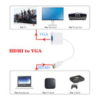 ZHQ008 HD HDMI To VGA Converter with Audio, White, Black