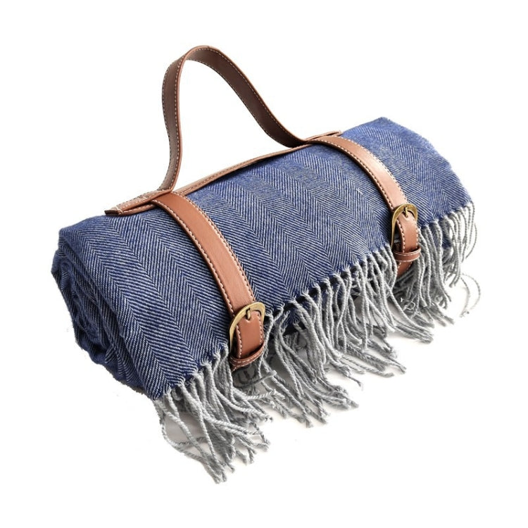 FWP Waterproof Thick Tassel Picnic Mat, Size: 200x150cm, 200x150cm Navy Blue, 200x150cm Coffee