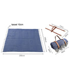 FWP Waterproof Thick Tassel Picnic Mat, Size: 200x150cm, 200x150cm Navy Blue, 200x150cm Coffee