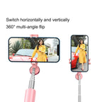 CYKE N-MY Integrated Tripod Bluetooth Live Selfie Stick, Black, Pink
