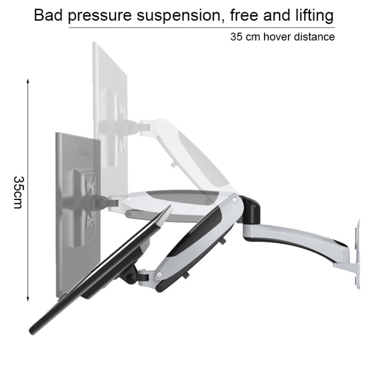 Gibbon Mounts GM112W Wall-Mounted Gas Spring Lifting Computer Monitor Stand