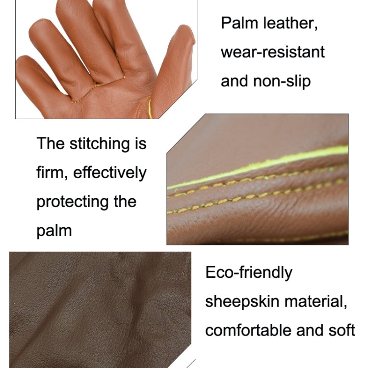 1 Pair Floral Garden Cut-Resistant Leather Gloves, Size:, S, M, L, XL