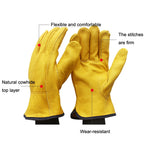 1 Pair JJ-1011 Cowhide Outdoor Wear-resistant Gardening Gloves, Size:, M, L, XL