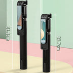 Integrated Bluetooth Selfie Stick With Vibrato Remote Control Makeup Mirror, P80 1.33m, P81 1.7m