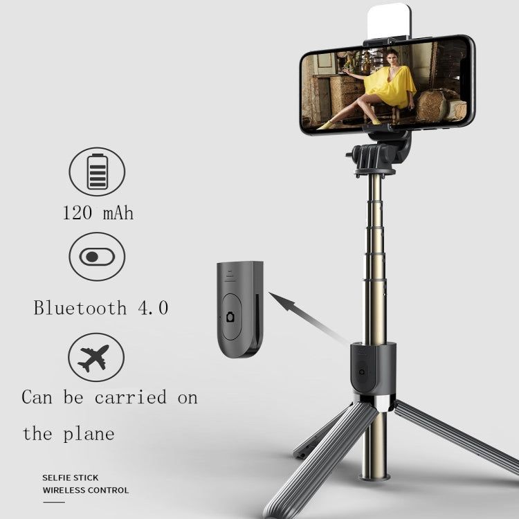 L03S Bluetooth Fill Light Tripod Integrated Selfie Stick, Black, White