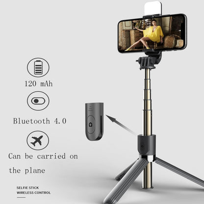 L03S Bluetooth Fill Light Tripod Integrated Selfie Stick, Black, White