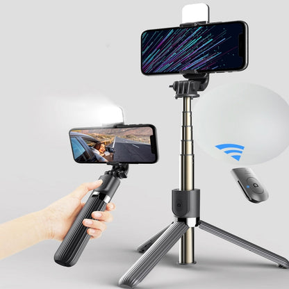 L03S Bluetooth Fill Light Tripod Integrated Selfie Stick, Black, White