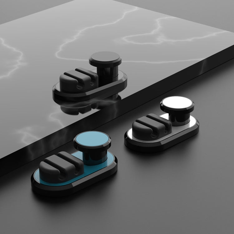 3 PCS Car Sticky Storage Data Cable Hook, Dark Green, Space Silver, Black