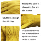 1 Pair JJ-5002 Outdoor Riding Gardening Genuine Leather Safety Gloves, Size:, S, M, L, XL