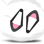T6 Cute Cat Ear Decoration for Headphones, Black, White