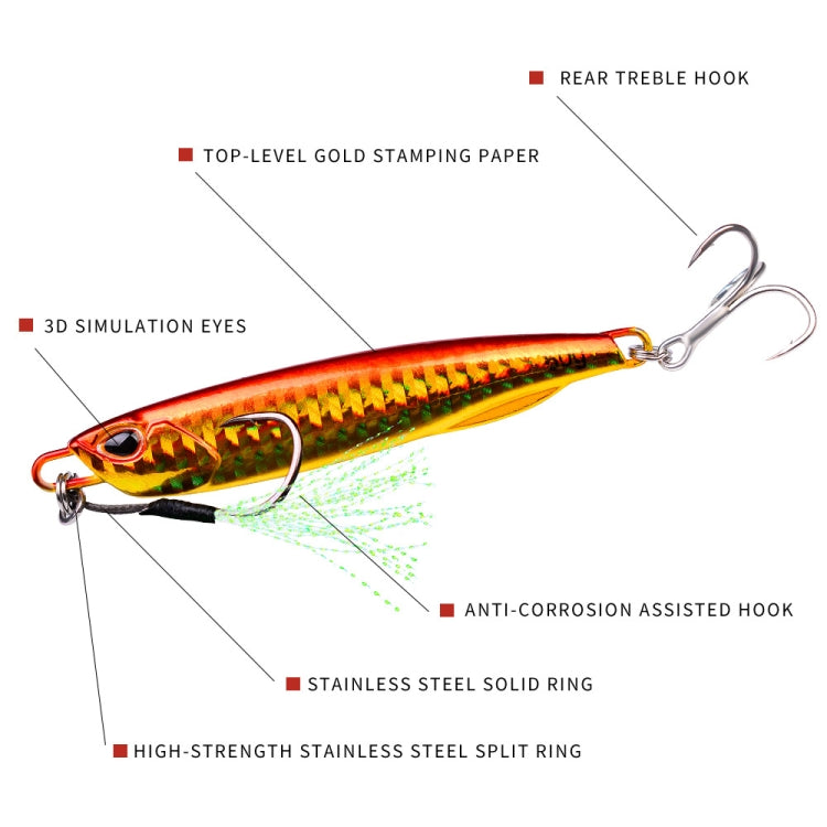 PROBEROS LF103 Simulation Metal Sea Fishing Bait, 60g