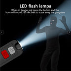 AF-2002 130dB Rechargeable Anti-Wolf Alarm Self-Defense Device With Distress Light, Blue, Green, Black, White