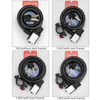 BG-0518 Mountain Bike Portable Anti-Theft Bold Cable Lock, Length:, 1.5m With Lock Frame, 1.8m With Lock Frame