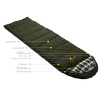 CHANODUG FX-8309 Camping Warm Envelop Style Sleeping Bag, Sleeping Bag Green, Sleeping Bag Khaki