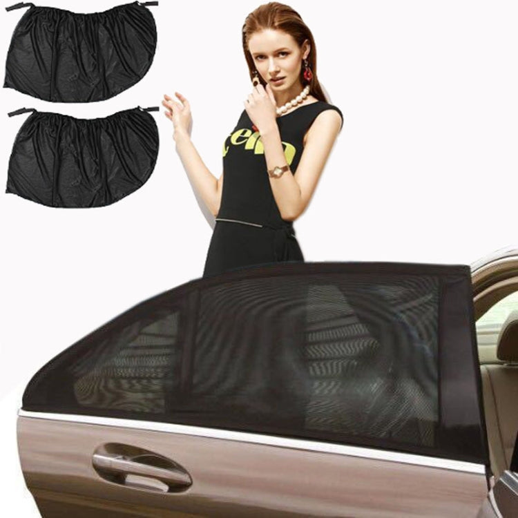 1 Pair Mesh Linen Car Adhesive Curtain Sunshade, Rear window 126x80cm, Front window 140x92cm