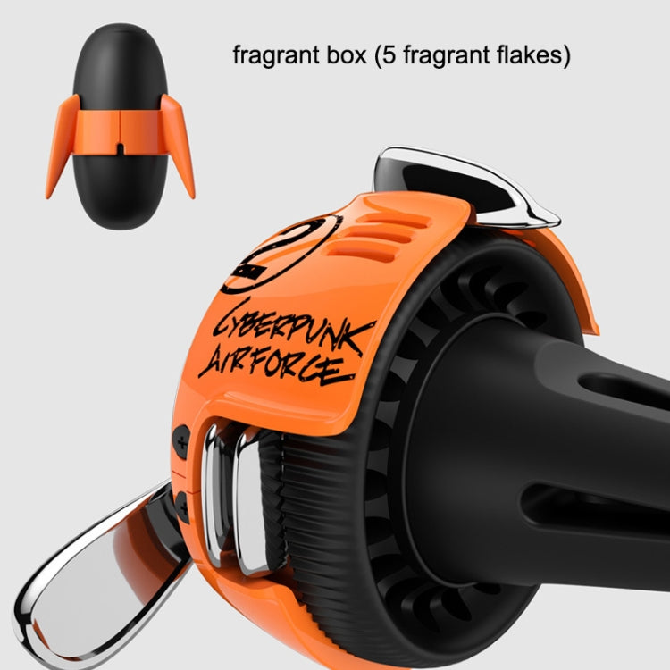 Car Air Conditioner Air Outlet Aromatherapy Small Fan, Black, Orange