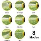 8 in 1 Car Wash Foam Pot Water Sprinkler, Yellow, Green