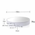 15cm Adjustable Speed Rotating Display Stand Props Turntable, White Mirror, Black Mirror, White Velvet, Black Velvet