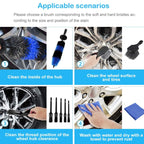 Car Wash Detail Brush Short Shank Tire Brush, 9 PCS / Set