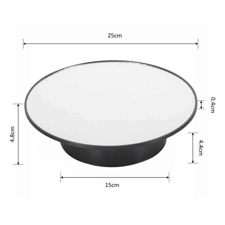 25cm USB Power Rotating Display Stand Video Shooting Props Turntable, Black Mirror, White Mirror, Golden Mirror, Silver Mirror, White+White Velvet, White+Black Velvet, White Bottom Frosted, Black Bottom Frosted, Black+Black Velvet