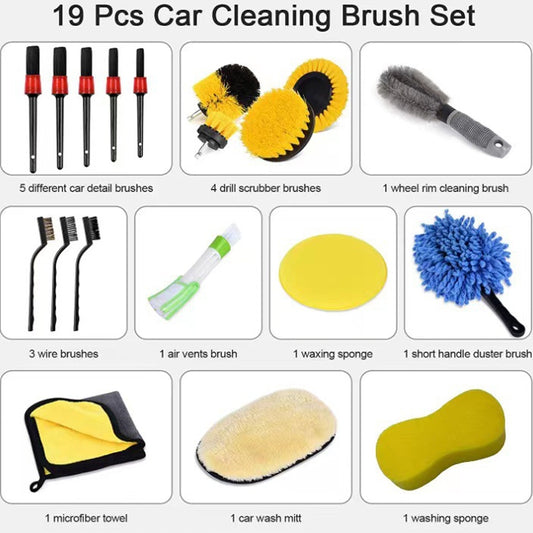 Car Wheel Cleaning Brush Interior Detail Brush, 19 PCS / Set