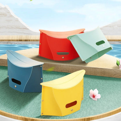 Outdoor Travel Lightweight Folding Plastic Stool, Blue, Red, Yellow, Light Green