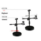 LKT-300 30-65cm Full Metal Disc Base Dual Microphone Stand,Size:, 140mm Base, 160mm Base