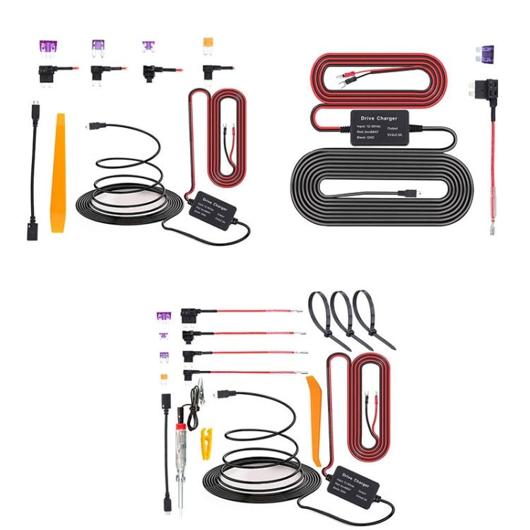 C301 12V to 5V Car ACC Takes Electricity Buck Cables, Model: MINI Straight Buck Cable + 1 x Take Appliance, Buckle + 4 x Take Appliance, MINI, Buckle + Electric Pen + Cable Tie