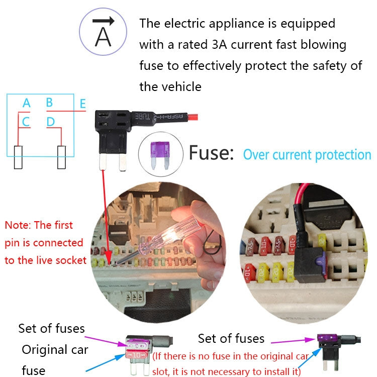 C301 12V to 5V Car ACC Takes Electricity Buck Cables, Model: MINI Straight Buck Cable + 1 x Take Appliance, Buckle + 4 x Take Appliance, MINI, Buckle + Electric Pen + Cable Tie
