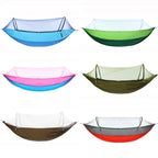 Outdoor Camping Anti-Mosquito Quick-Opening Hammock, Spec:, Single (Blue+Sky Blue), Single (Fruit Green+Ink Green), Single (Pink+Sky Blue), Single (Army Green), Single (Camel Color), Single (Gray+Orange), Double (Blue+Sky Blue)                         ...