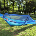 Outdoor Camping Anti-Mosquito Quick-Opening Hammock, Spec:, Single (Blue+Sky Blue), Single (Fruit Green+Ink Green), Single (Pink+Sky Blue), Single (Army Green), Single (Camel Color), Single (Gray+Orange), Double (Blue+Sky Blue)                         ...