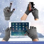 1 Pair Thick Velvet Touch Screen Knitted Warm Gloves, Free Size