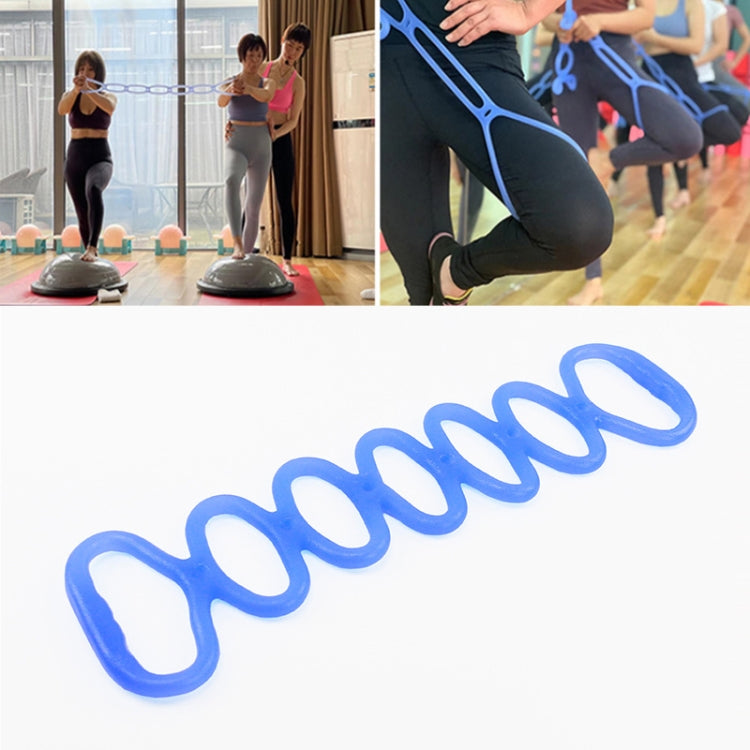 Jelly Seven-Hole Elastic Silicone Yoga Resistance Band, Blue, Orange, Rose Red, Yellow