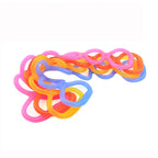 Jelly Seven-Hole Elastic Silicone Yoga Resistance Band, Blue, Orange, Rose Red, Yellow