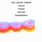 Jelly Seven-Hole Elastic Silicone Yoga Resistance Band, Blue, Orange, Rose Red, Yellow