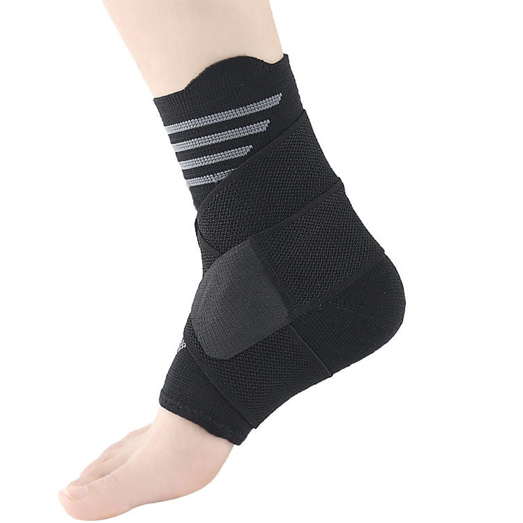 Nylon Sports Compression Striped Bandage Ankle Support, S, M, L, XL